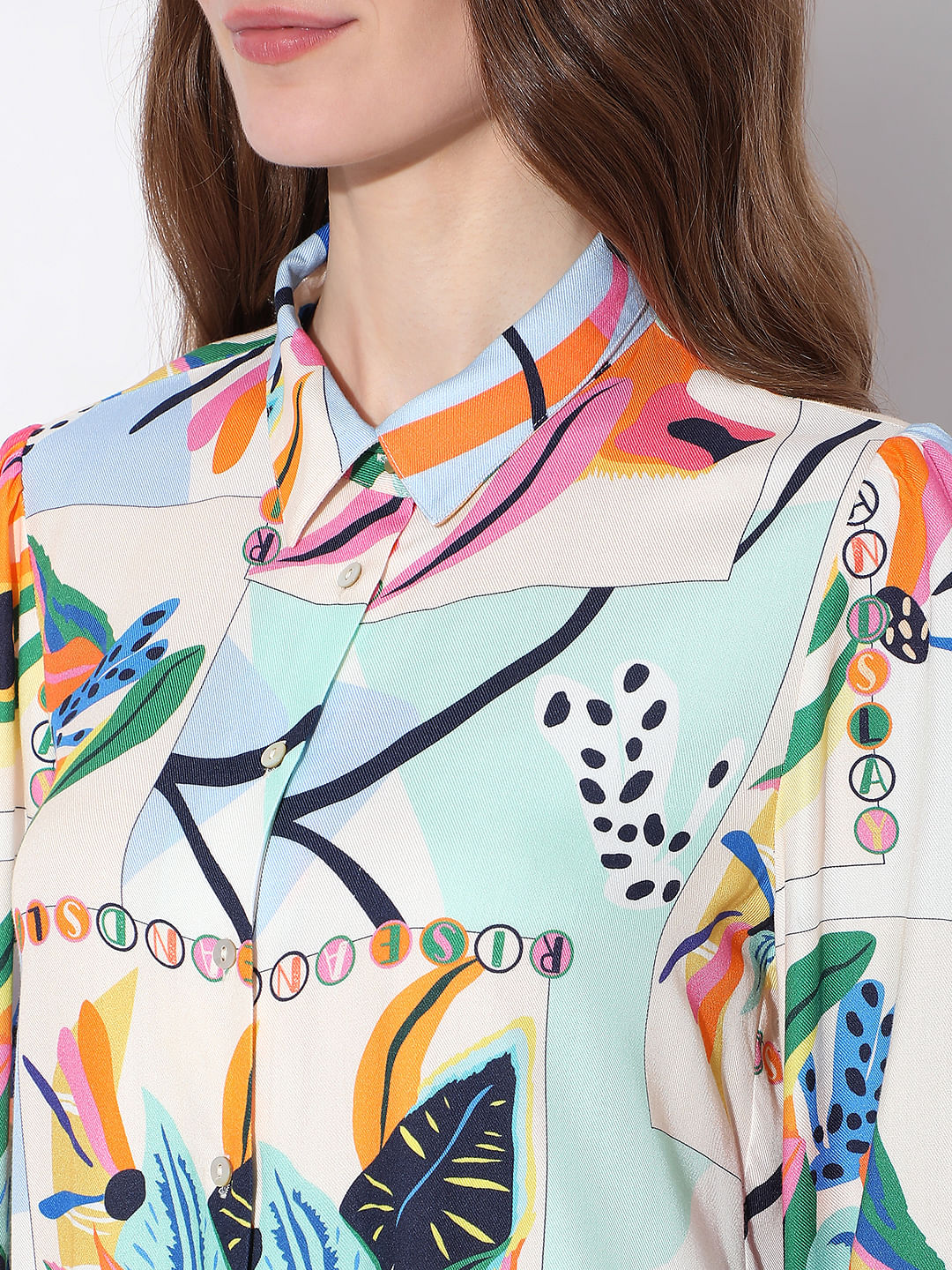 Green Abstract Print Shirt - Image 8