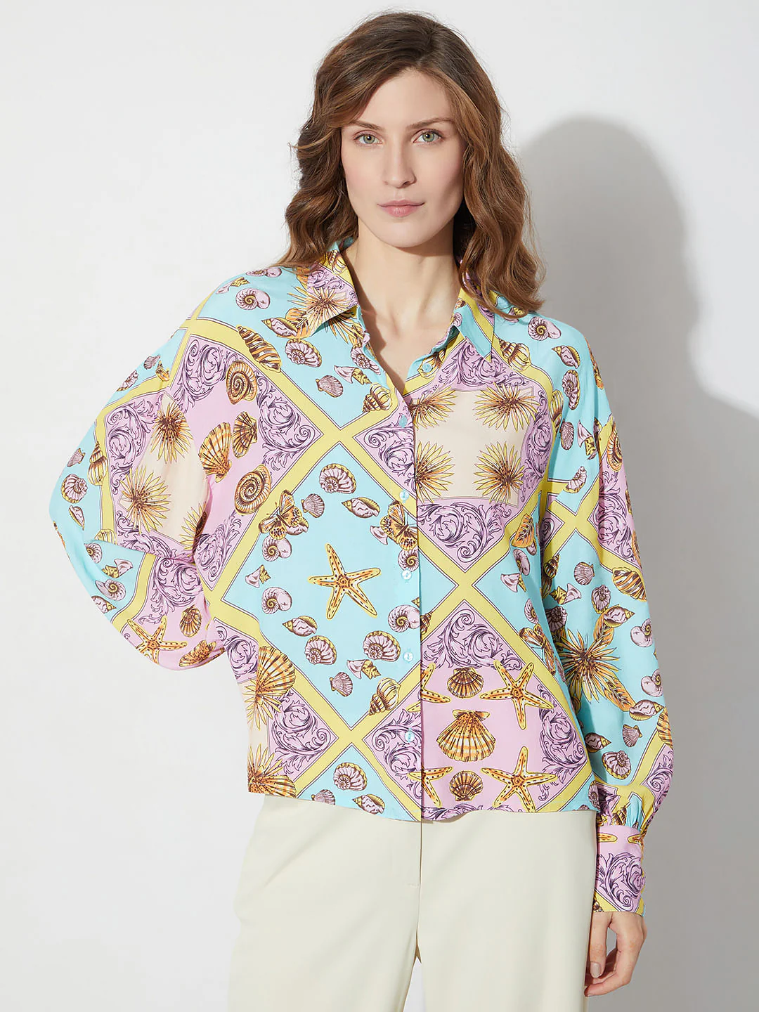 Purple Abstract Print Shirt - Image 2