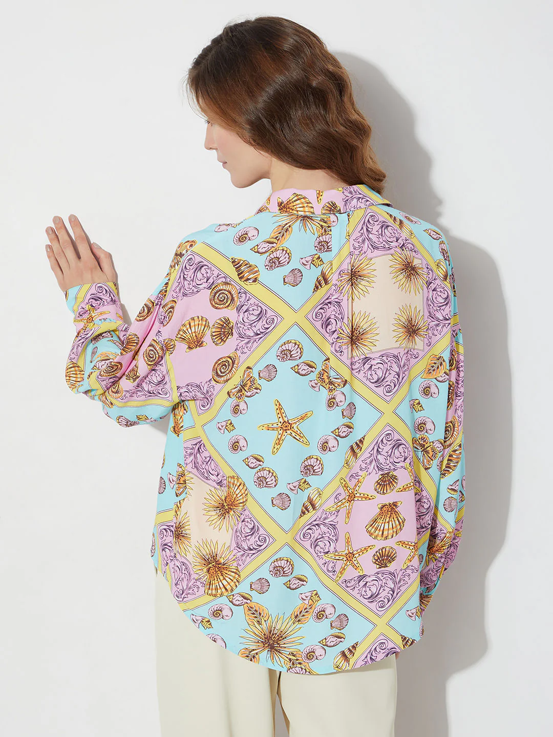Purple Abstract Print Shirt - Image 4