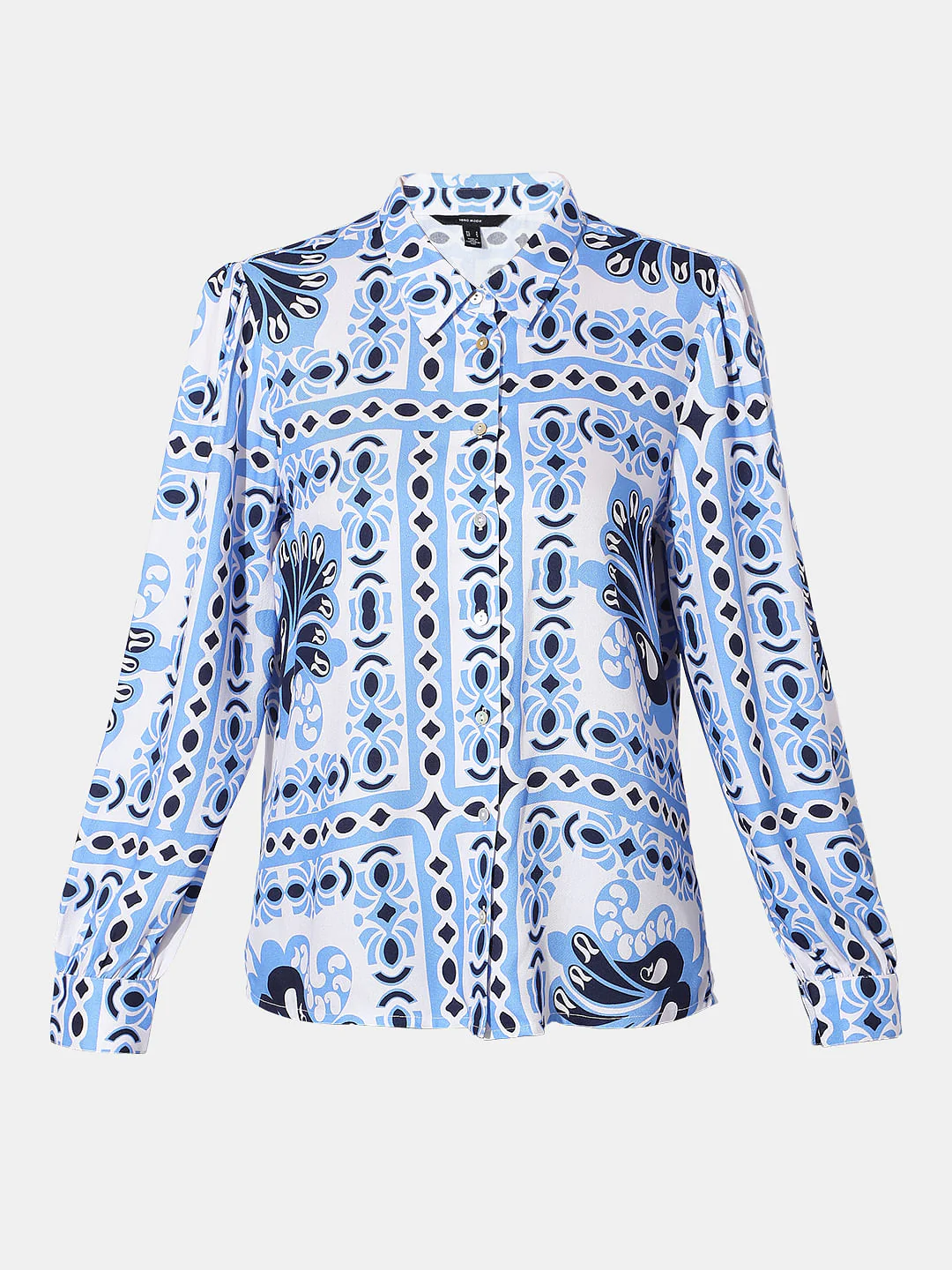 Blue Abstract Print Shirt - Image 7
