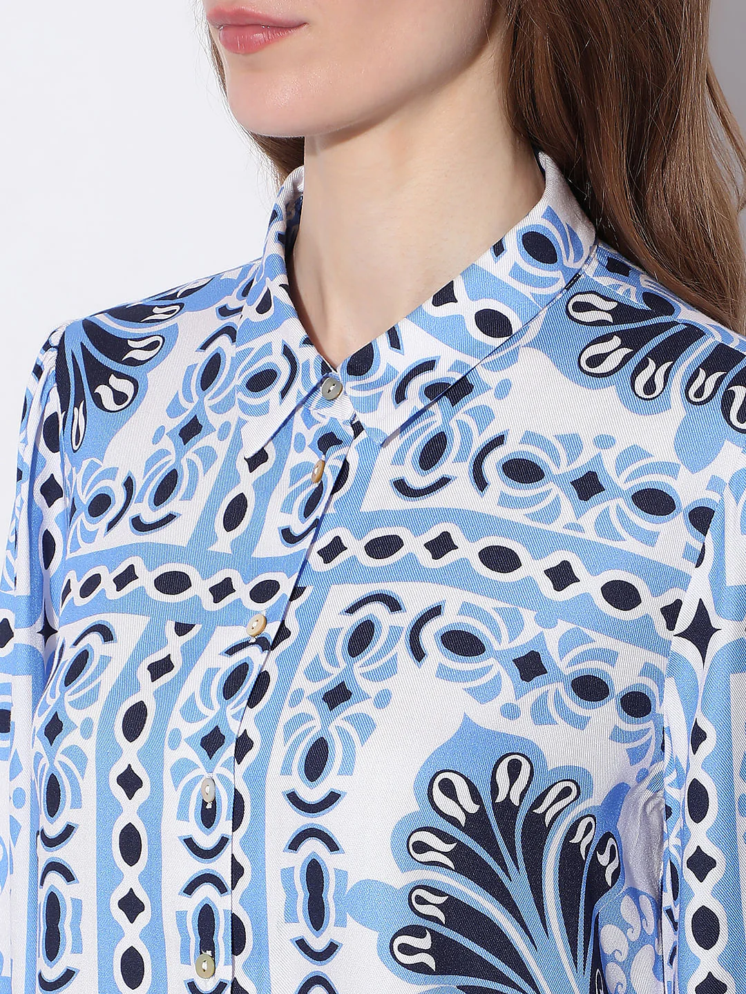 Blue Abstract Print Shirt - Image 8
