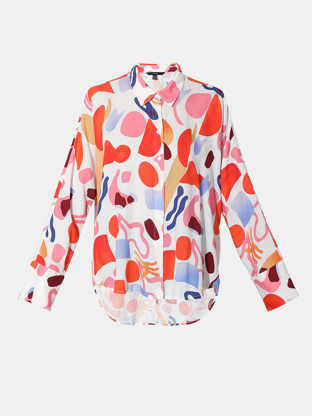 Orange Abstract Print Shirt - Image 7