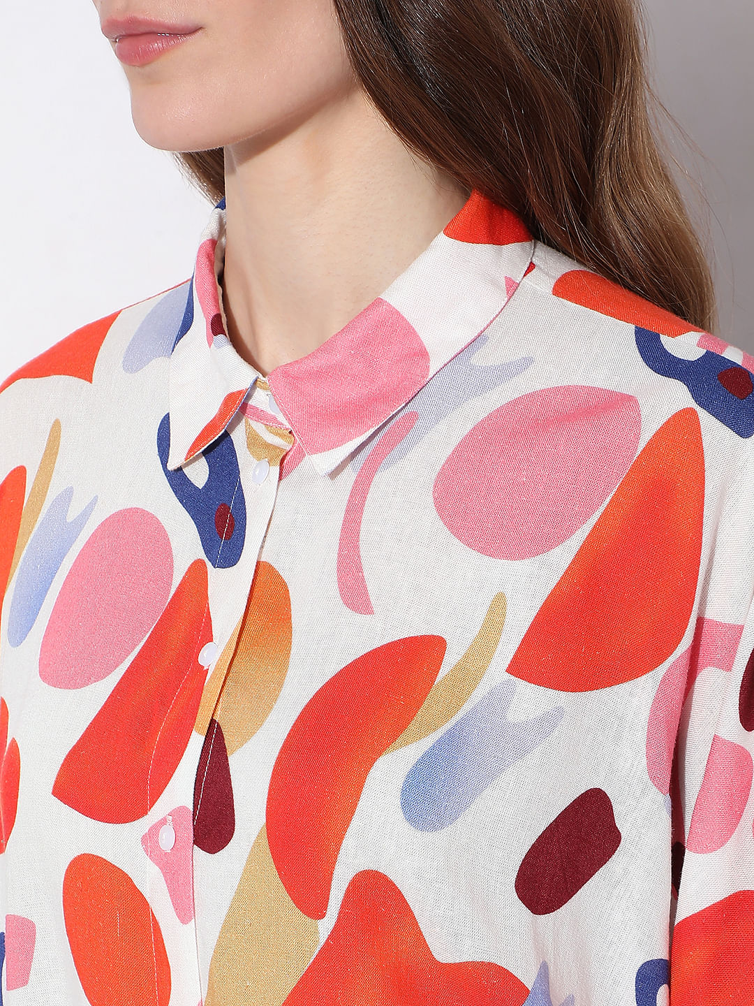 Orange Abstract Print Shirt - Image 8