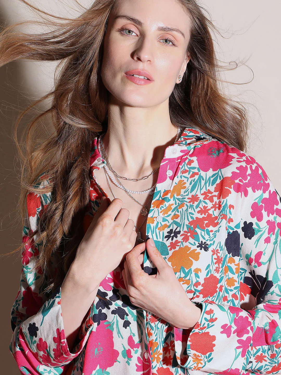 Multi-Colour Floral Print Shirt