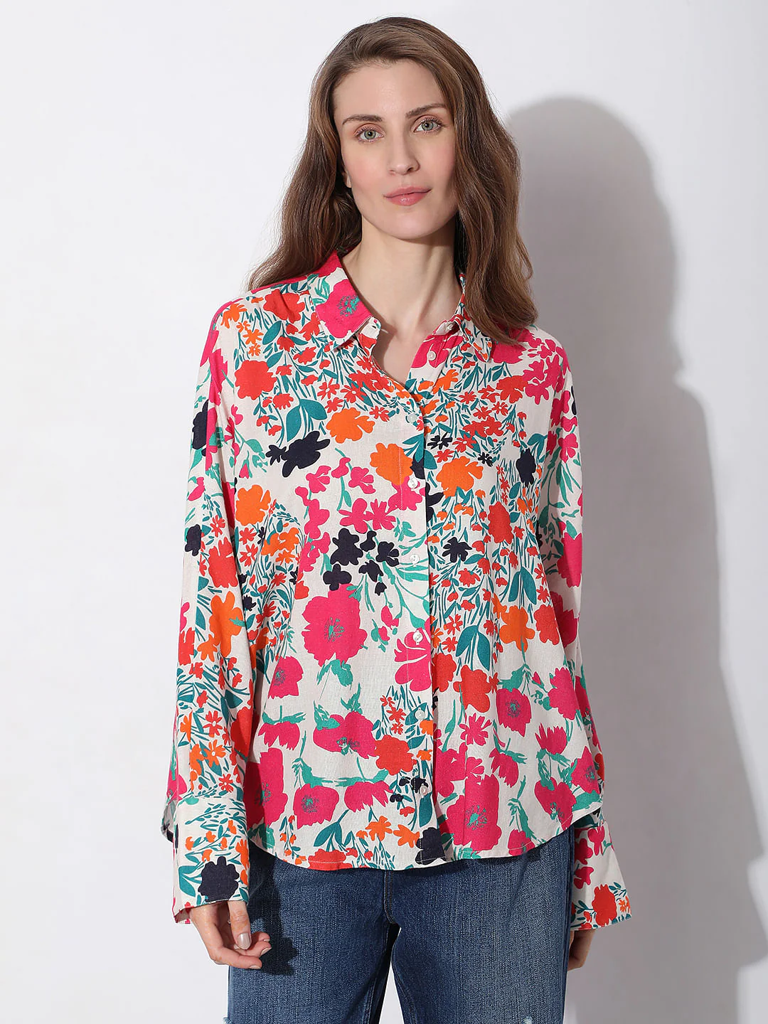 Multi-Colour Floral Print Shirt - Image 2