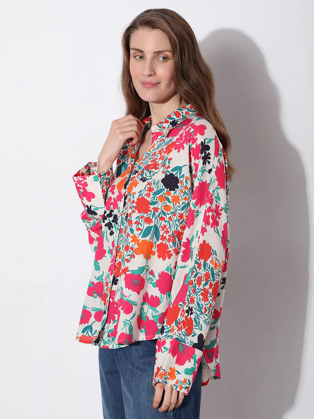 Multi-Colour Floral Print Shirt - Image 3