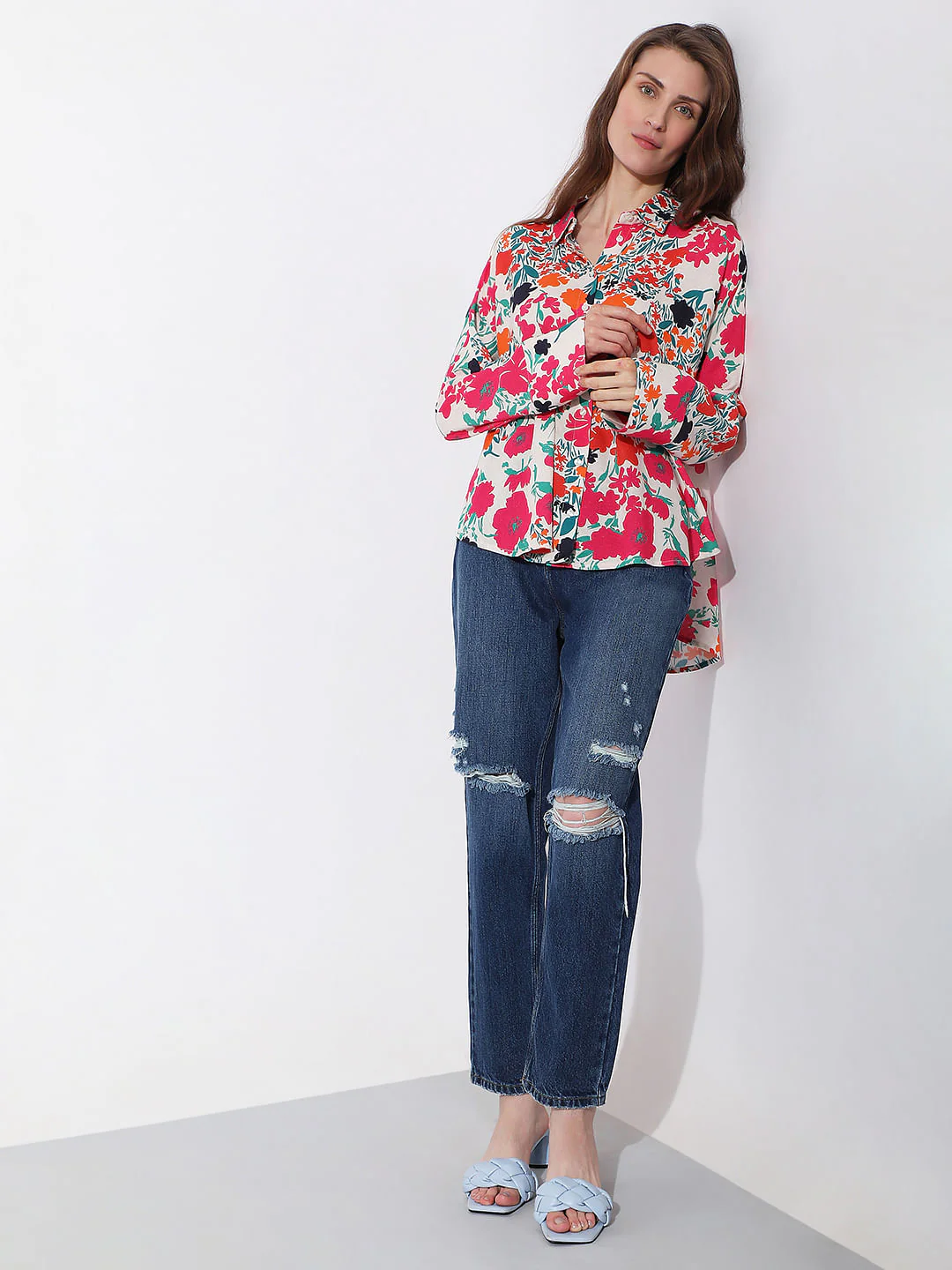 Multi-Colour Floral Print Shirt - Image 5