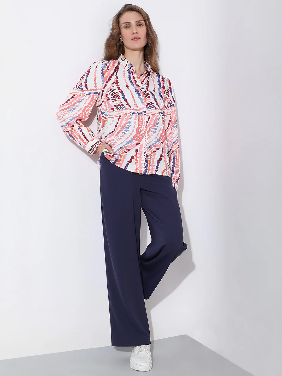Light Pink Abstract Print Shirt - Image 5