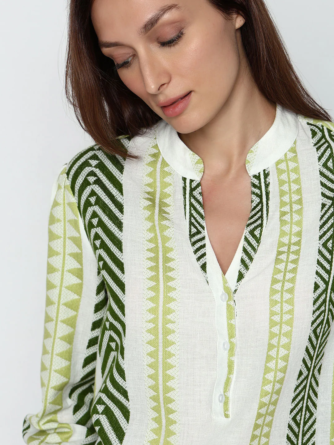 Green Chevron Print Top - Image 6