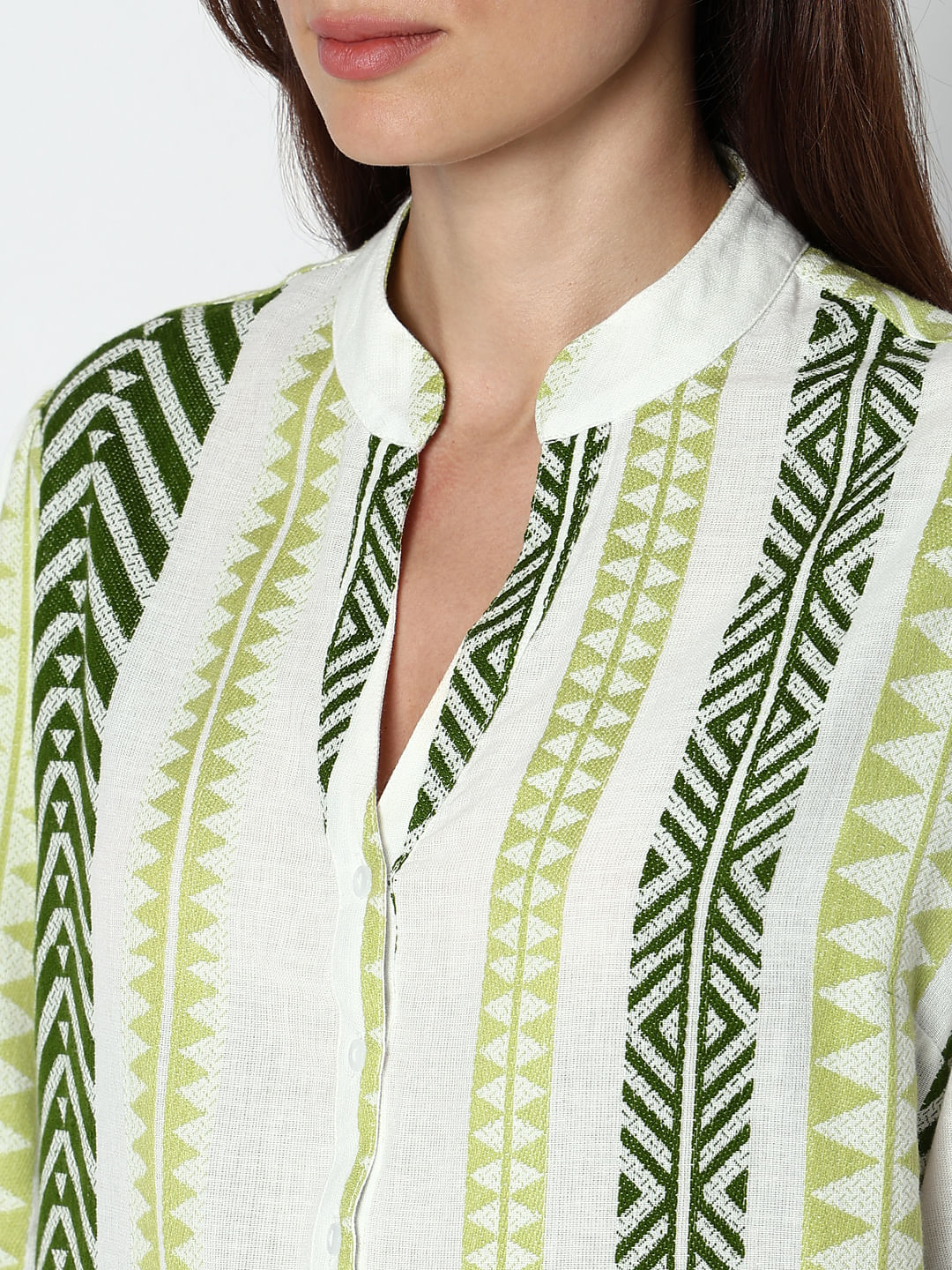 Green Chevron Print Top - Image 8