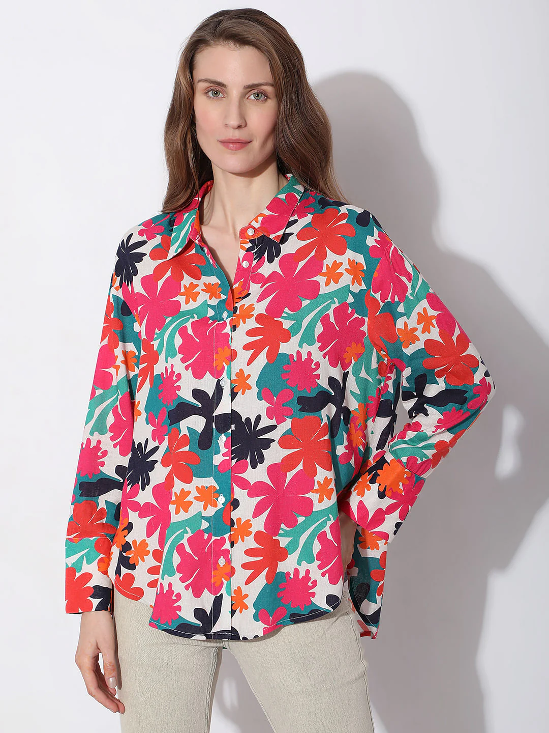 Pink Floral Print Shirt - Image 2