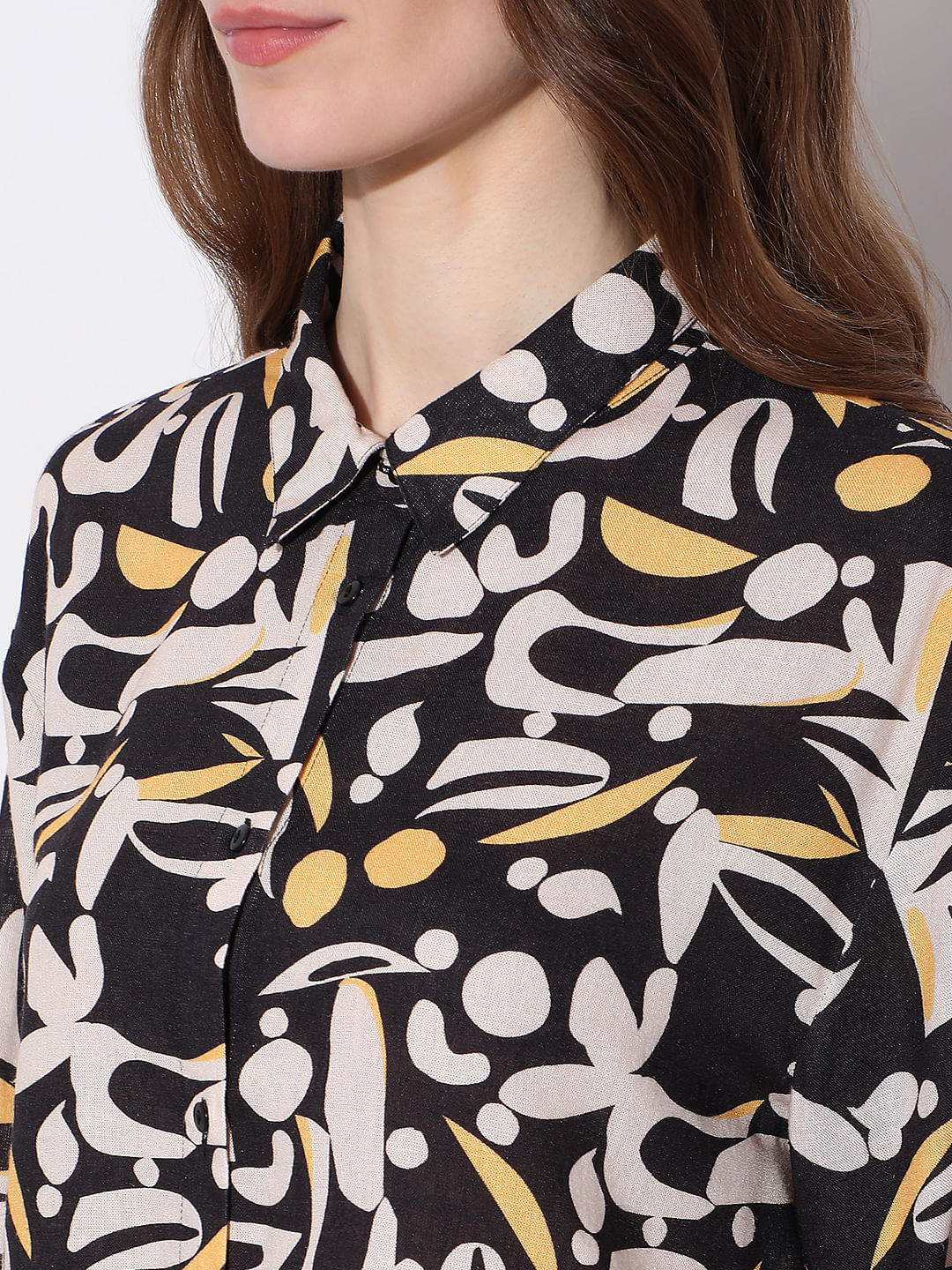 Black Printed Full Sleeves Shirt - Image 8