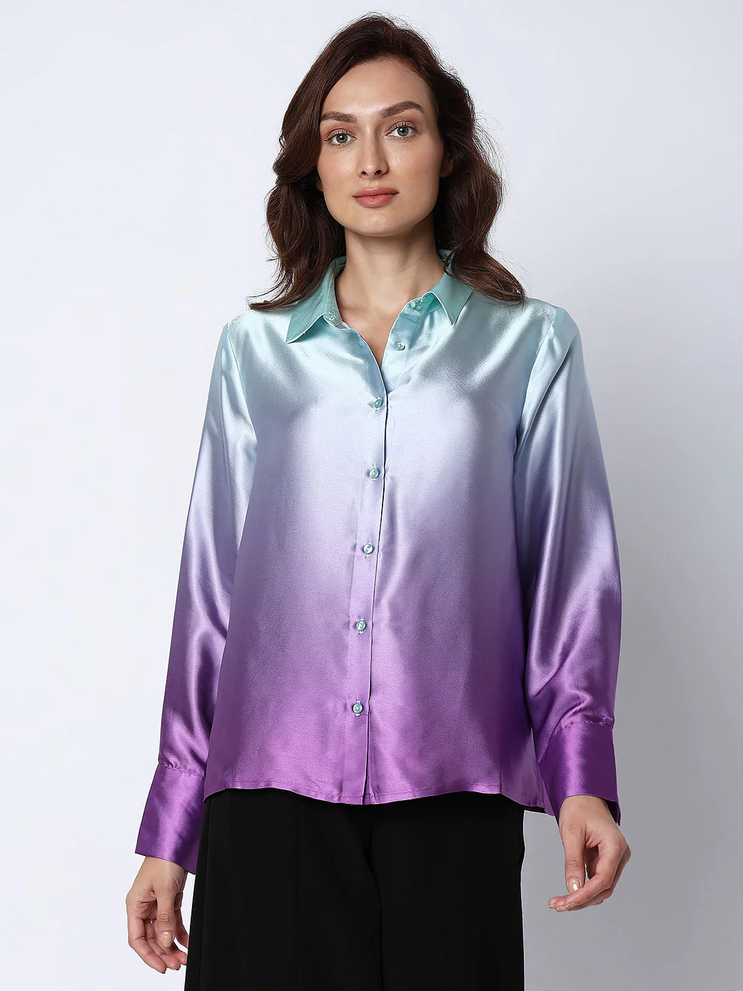 Purple Ombre Full Sleeves Shirt - Image 2