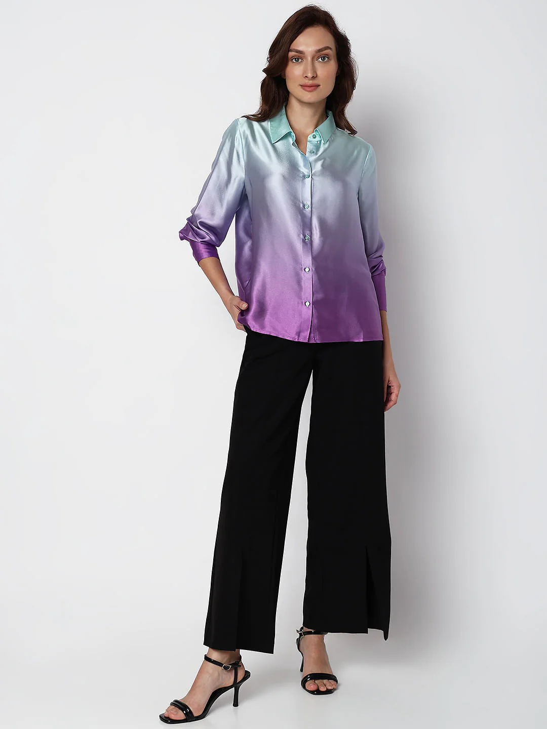 Purple Ombre Full Sleeves Shirt - Image 5