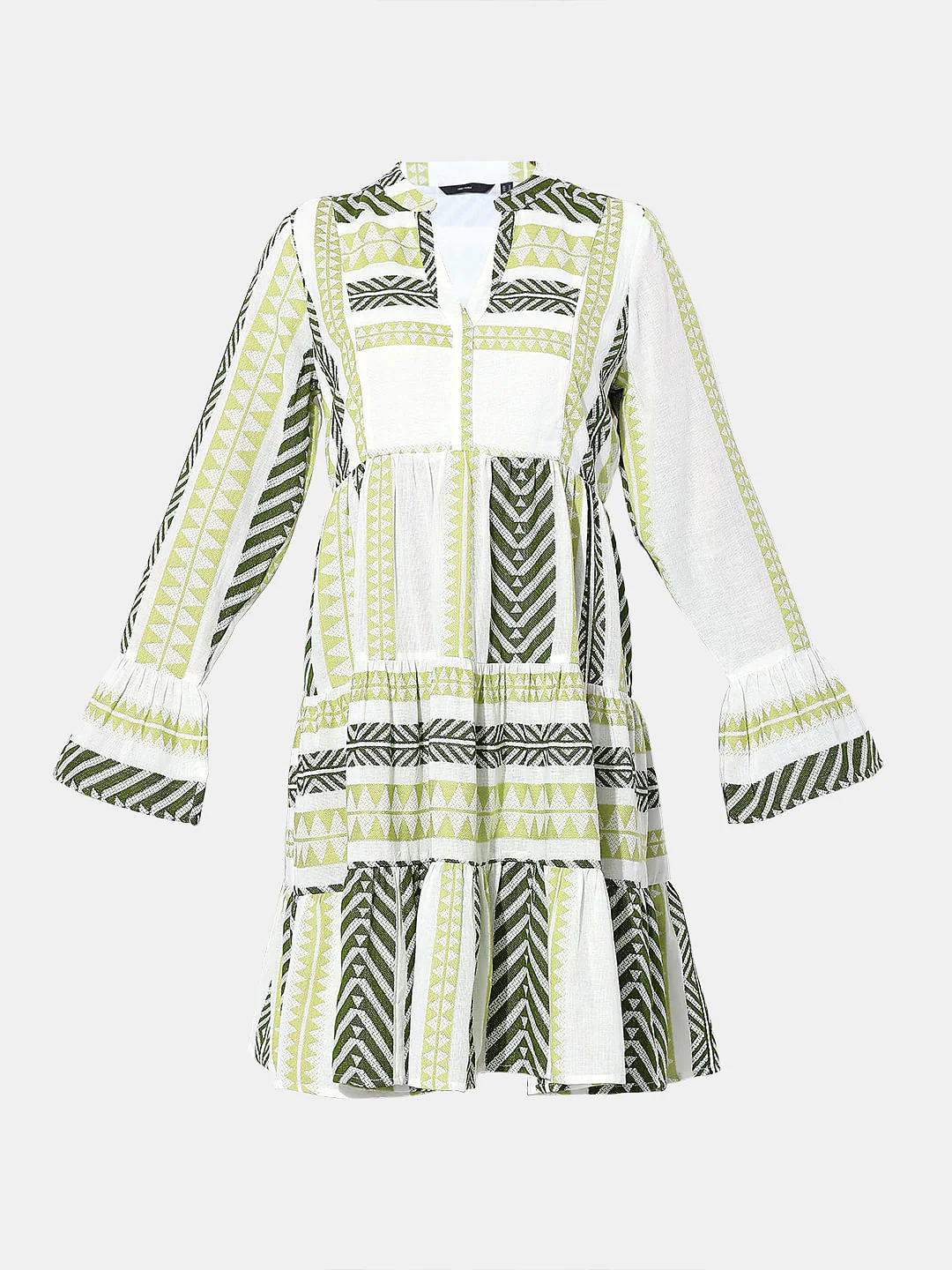 Green Chevron Print Shift Dress - Image 7