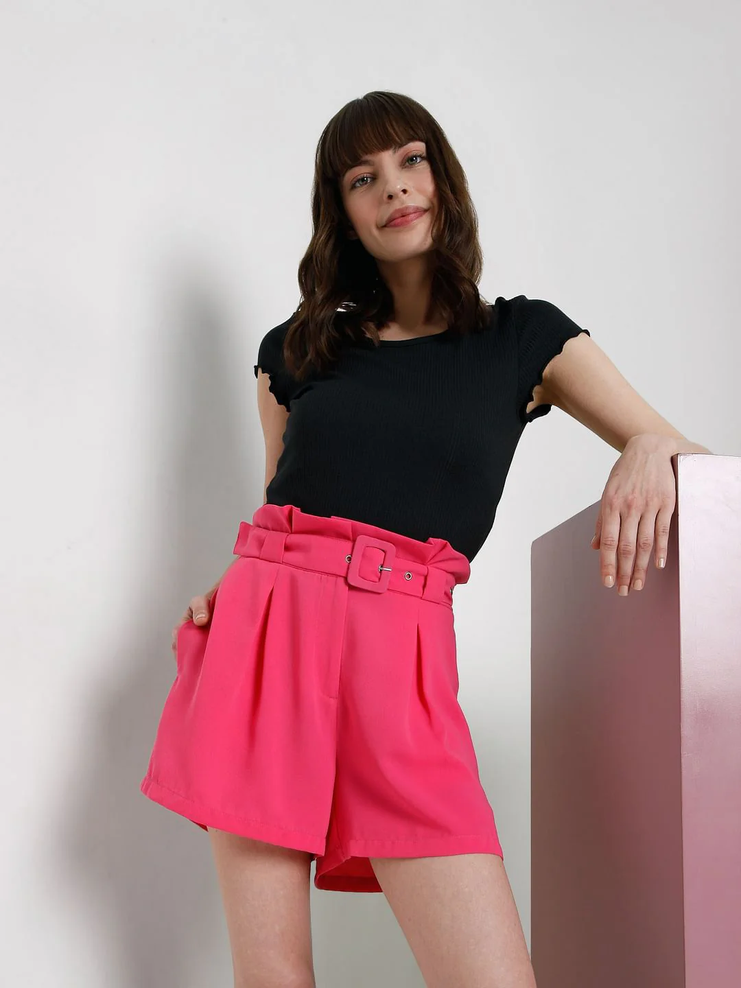 Black Rib Knit Top