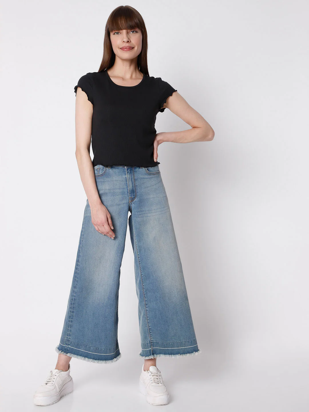 Black Rib Knit Top - Image 5