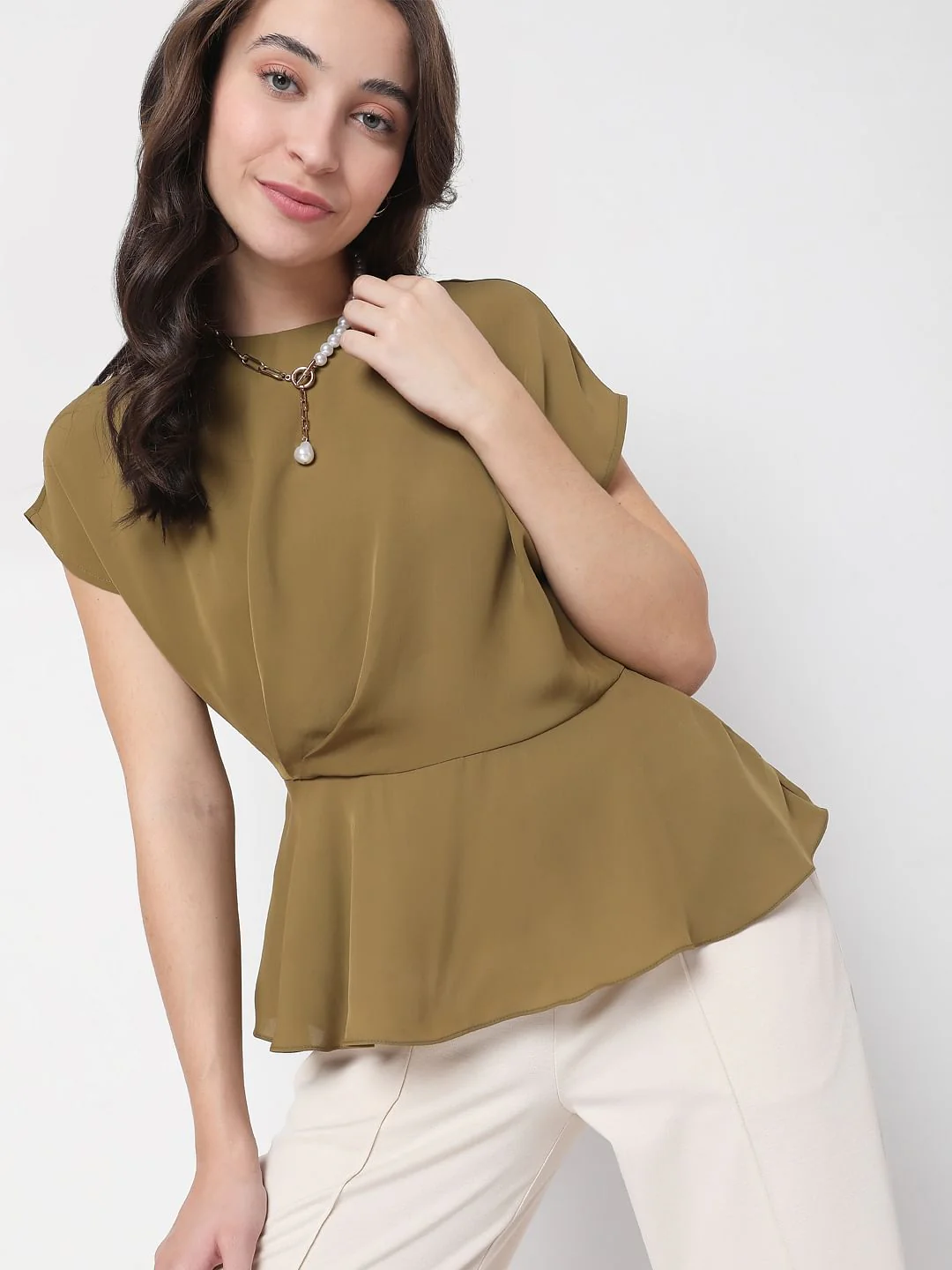 Green Peplum Top