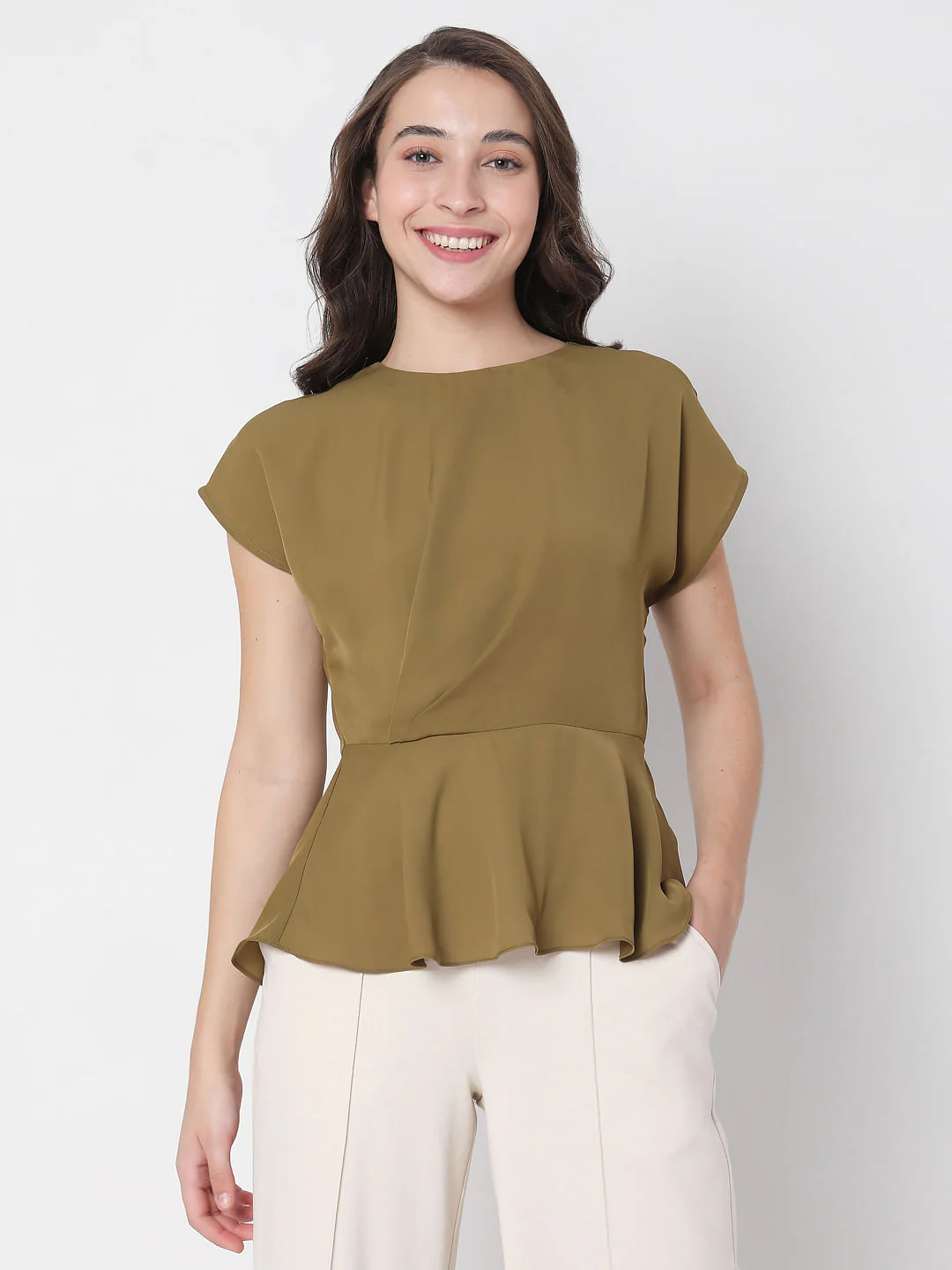 Green Peplum Top - Image 2
