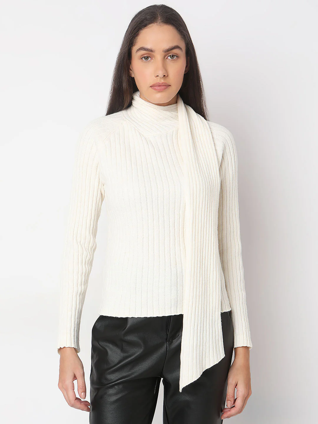 White Wrap Neck Top - Image 2
