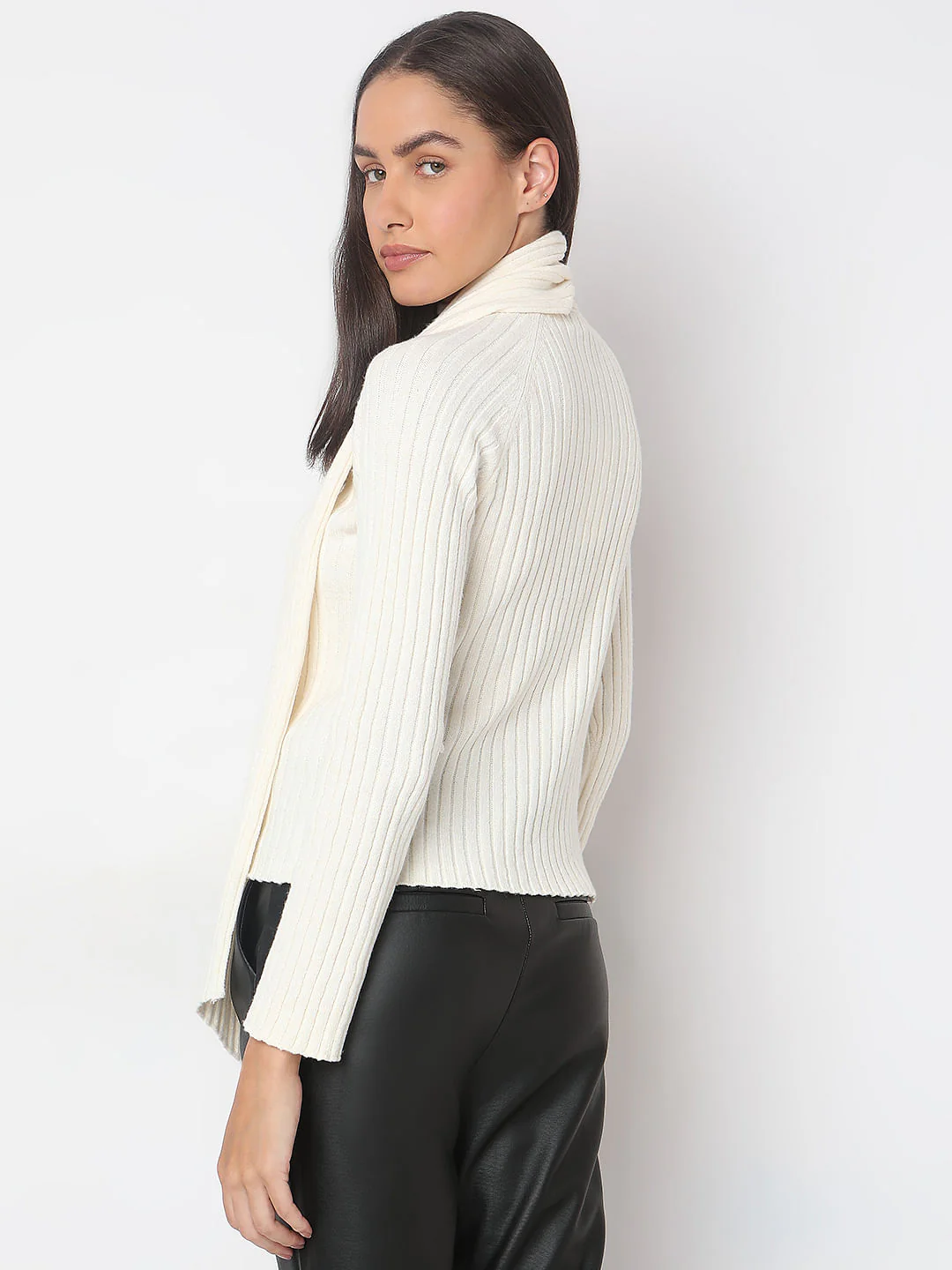 White Wrap Neck Top - Image 4