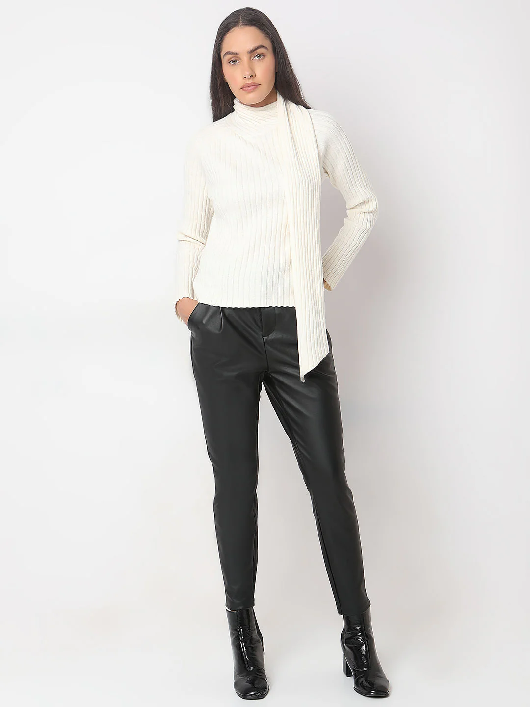White Wrap Neck Top - Image 5