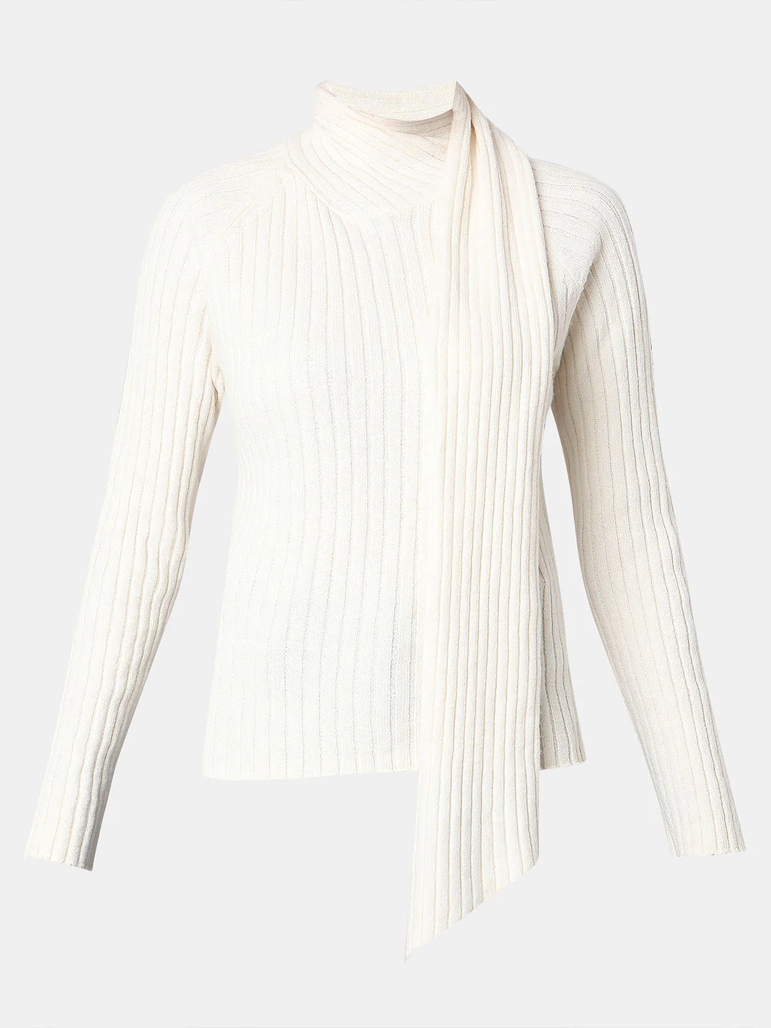 White Wrap Neck Top - Image 7