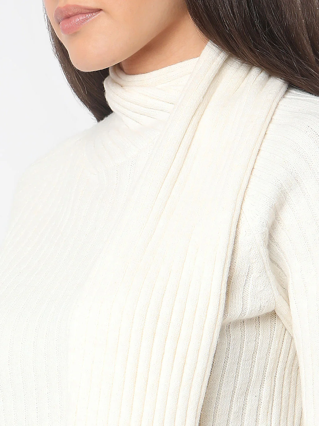 White Wrap Neck Top - Image 8