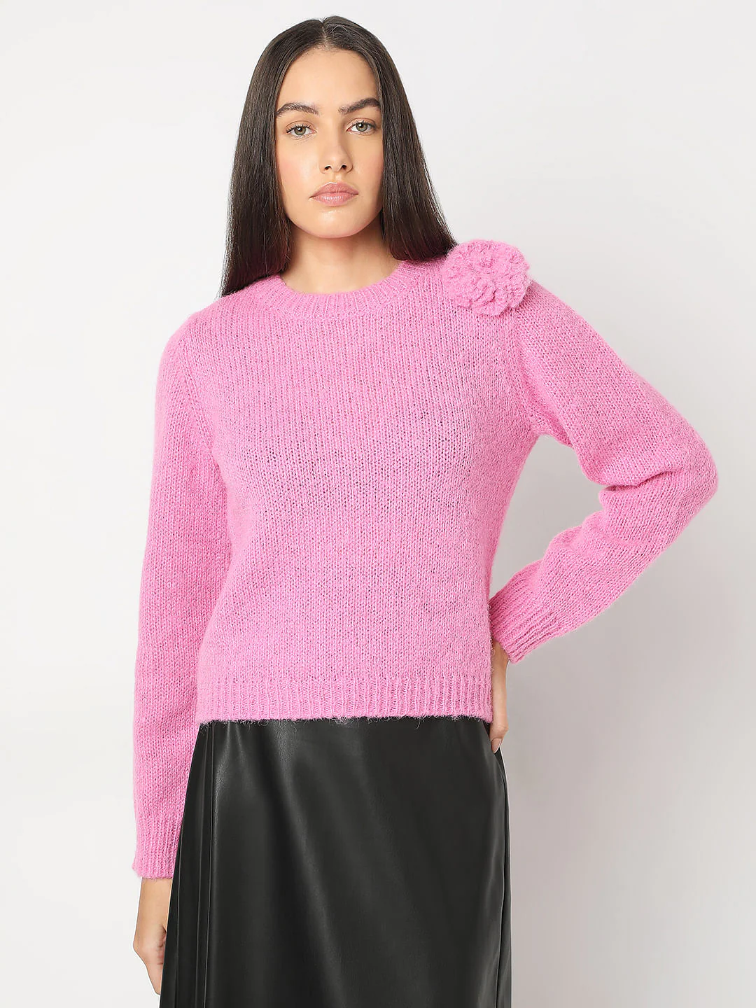 Pink Short Knit Pullover - Image 2