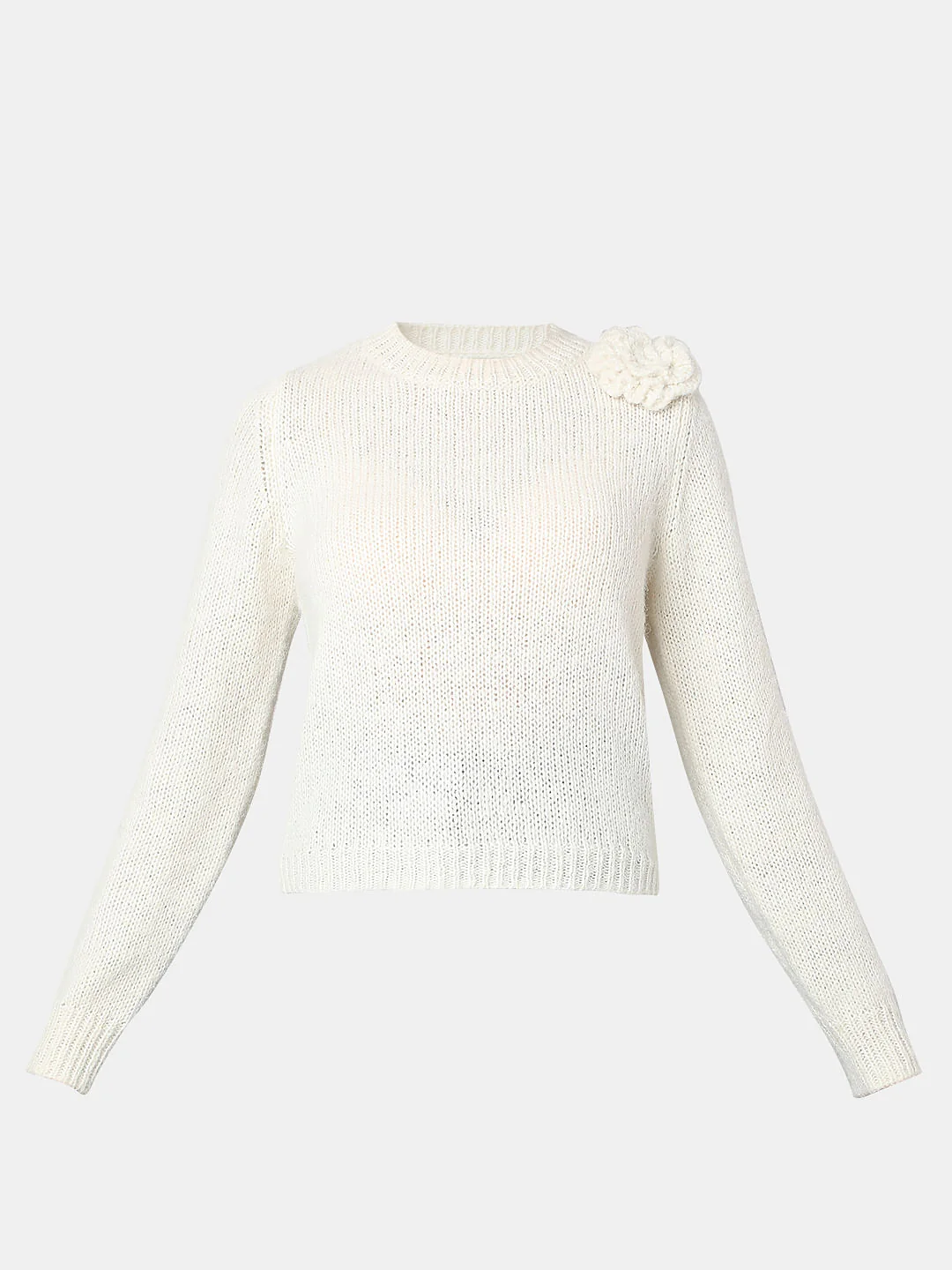 White With A Flower Pullover - Image 7