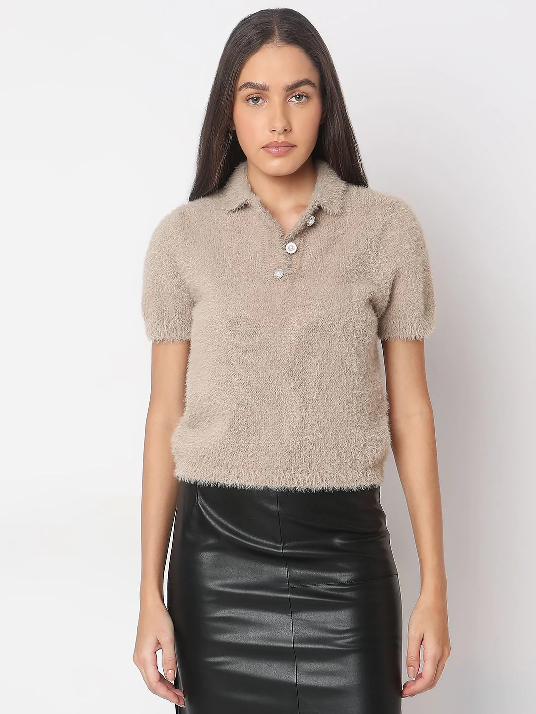 Beige Polo Neck Pullover - Image 2