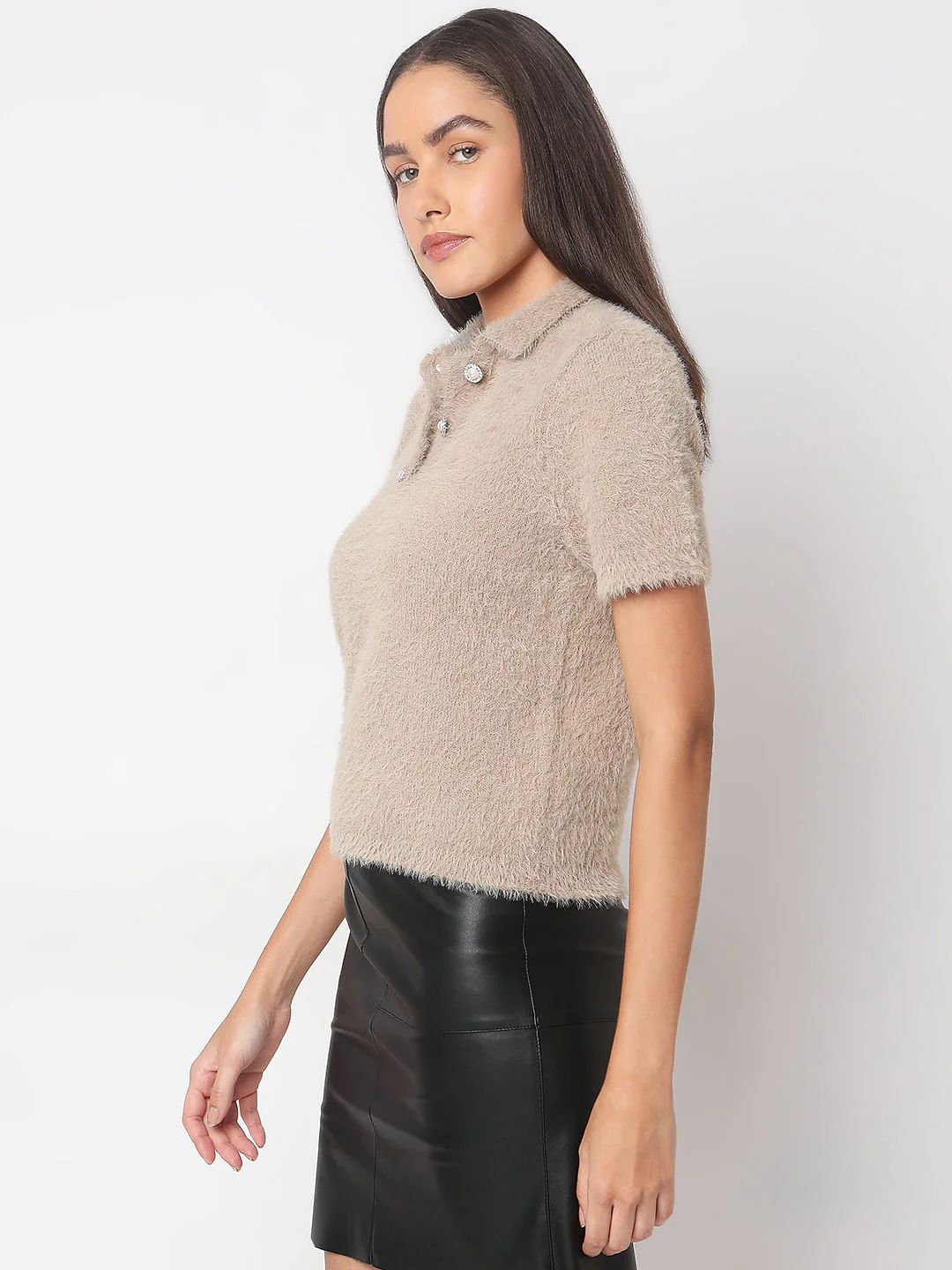 Beige Polo Neck Pullover - Image 3