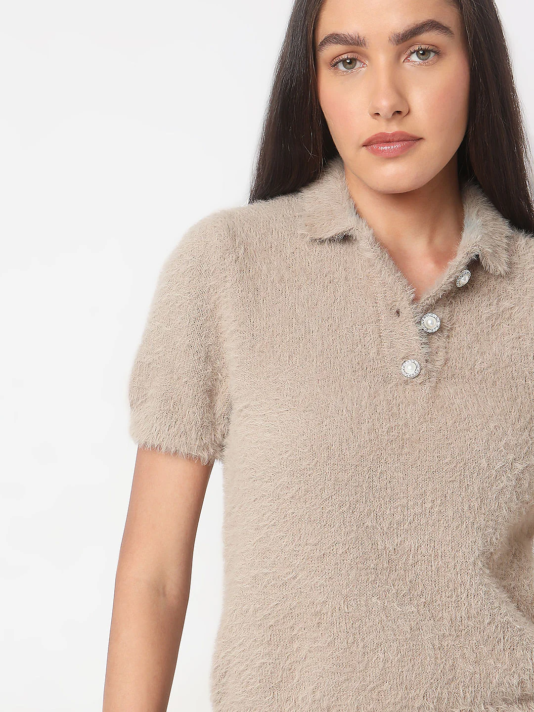 Beige Polo Neck Pullover - Image 6