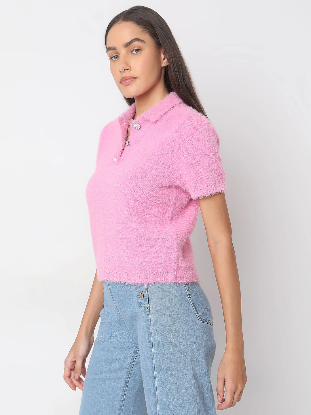 Pink Polo Neck Pullover - Image 3