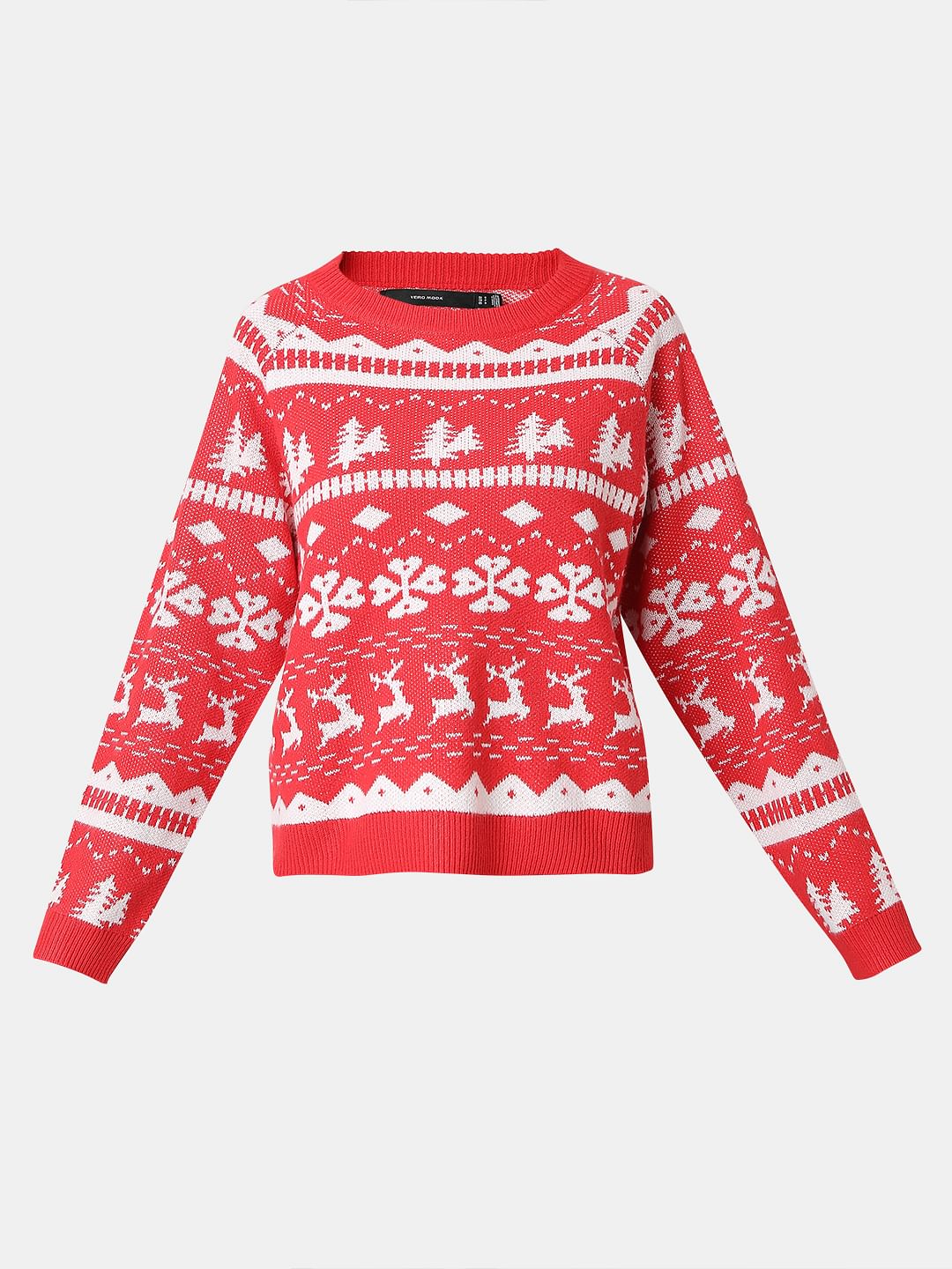 Red Christmas Print Pullover - Image 7