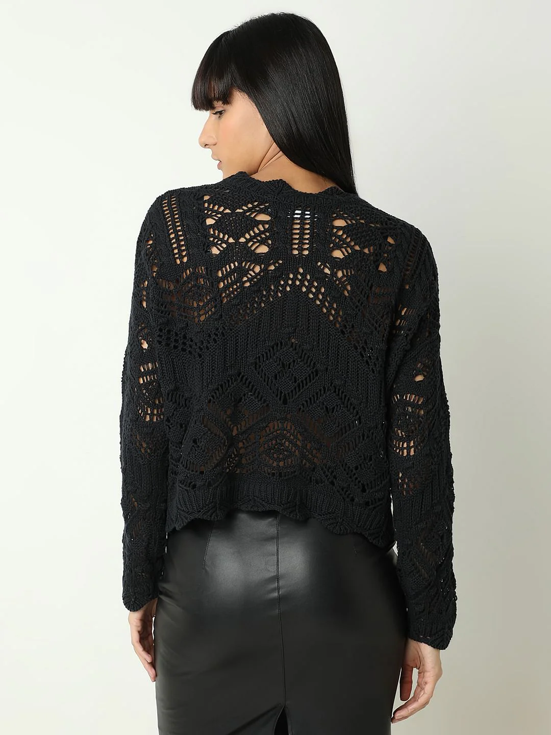 Black Crochet Pullover - Image 4