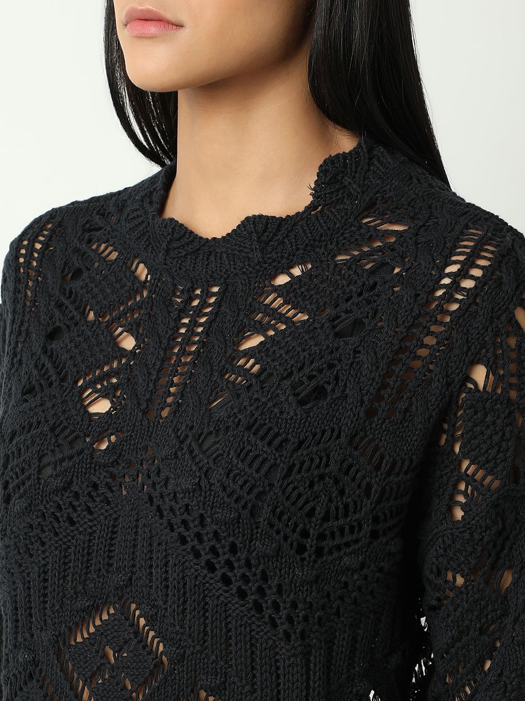 Black Crochet Pullover - Image 8