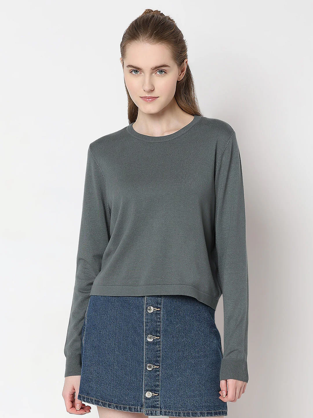 Dark Green Long Sleeve Pullover - Image 2