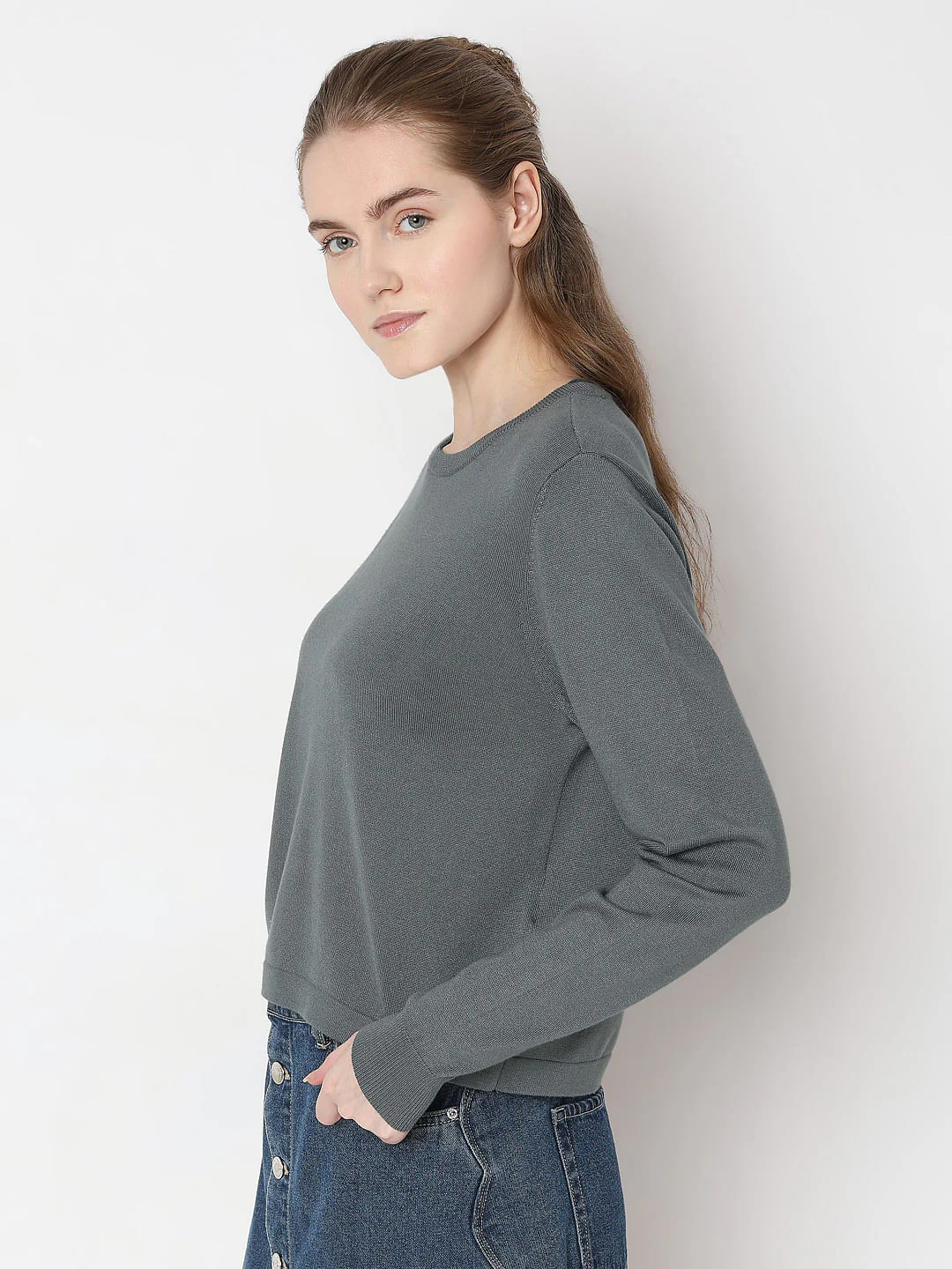 Dark Green Long Sleeve Pullover - Image 3