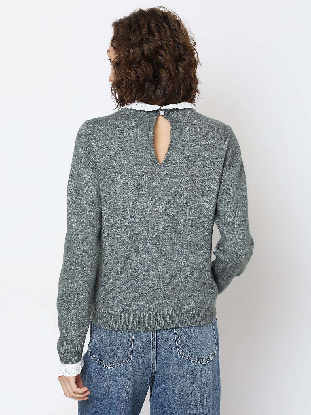 Green Schiffli Lace Collar Pullover - Image 4