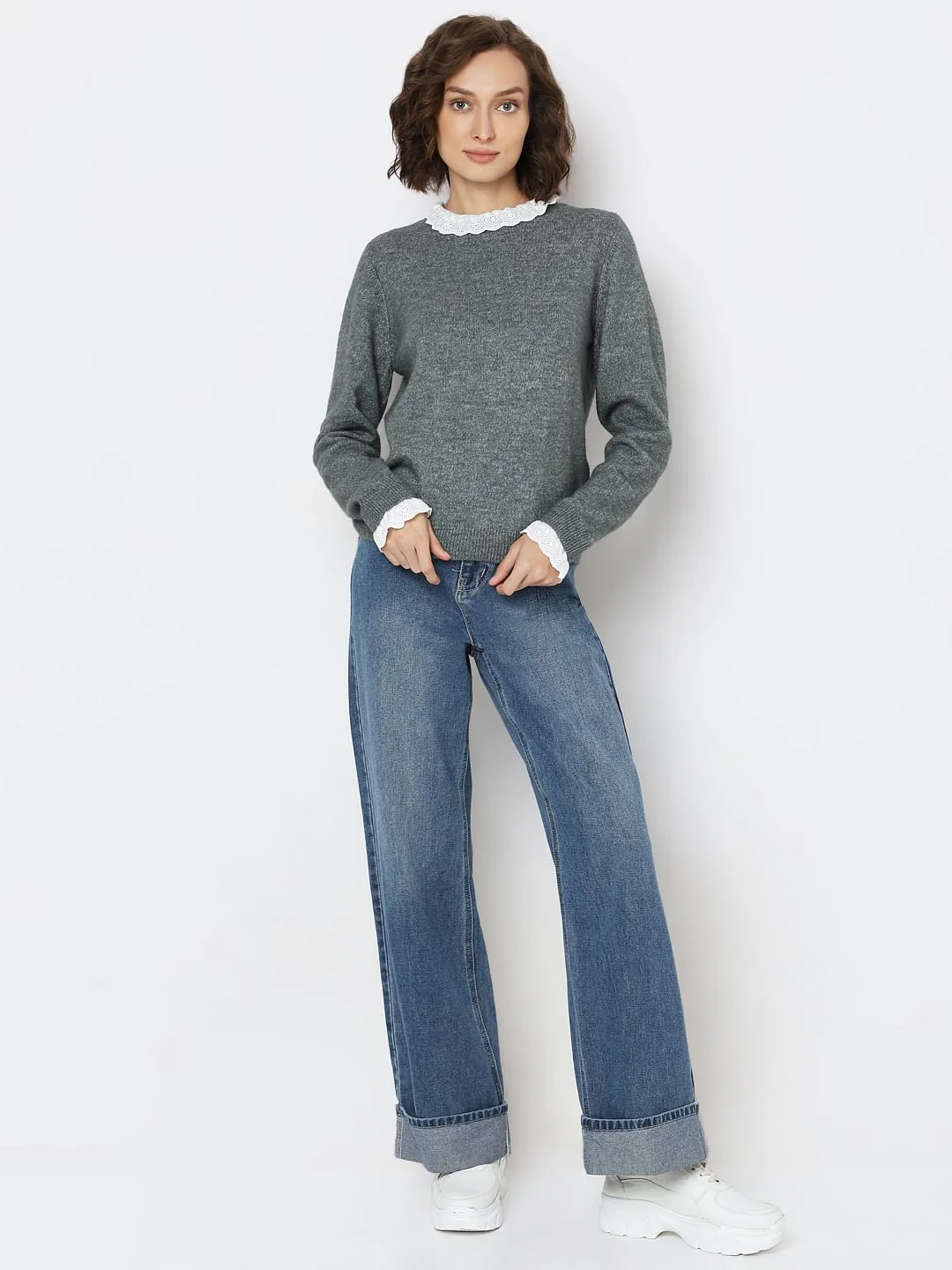 Green Schiffli Lace Collar Pullover - Image 5