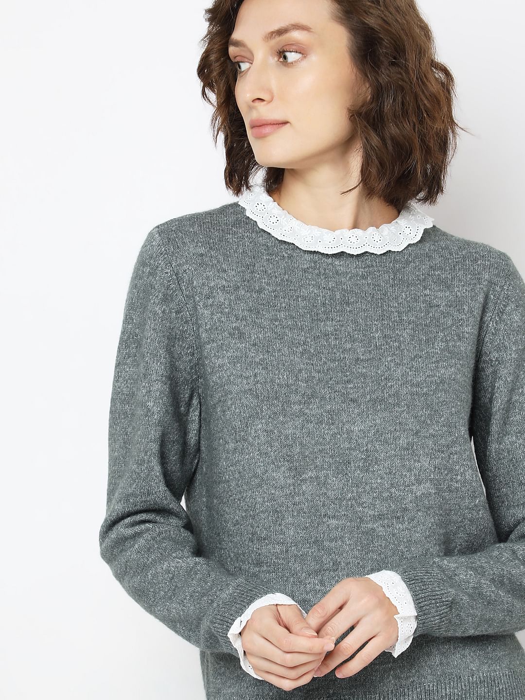 Green Schiffli Lace Collar Pullover - Image 6