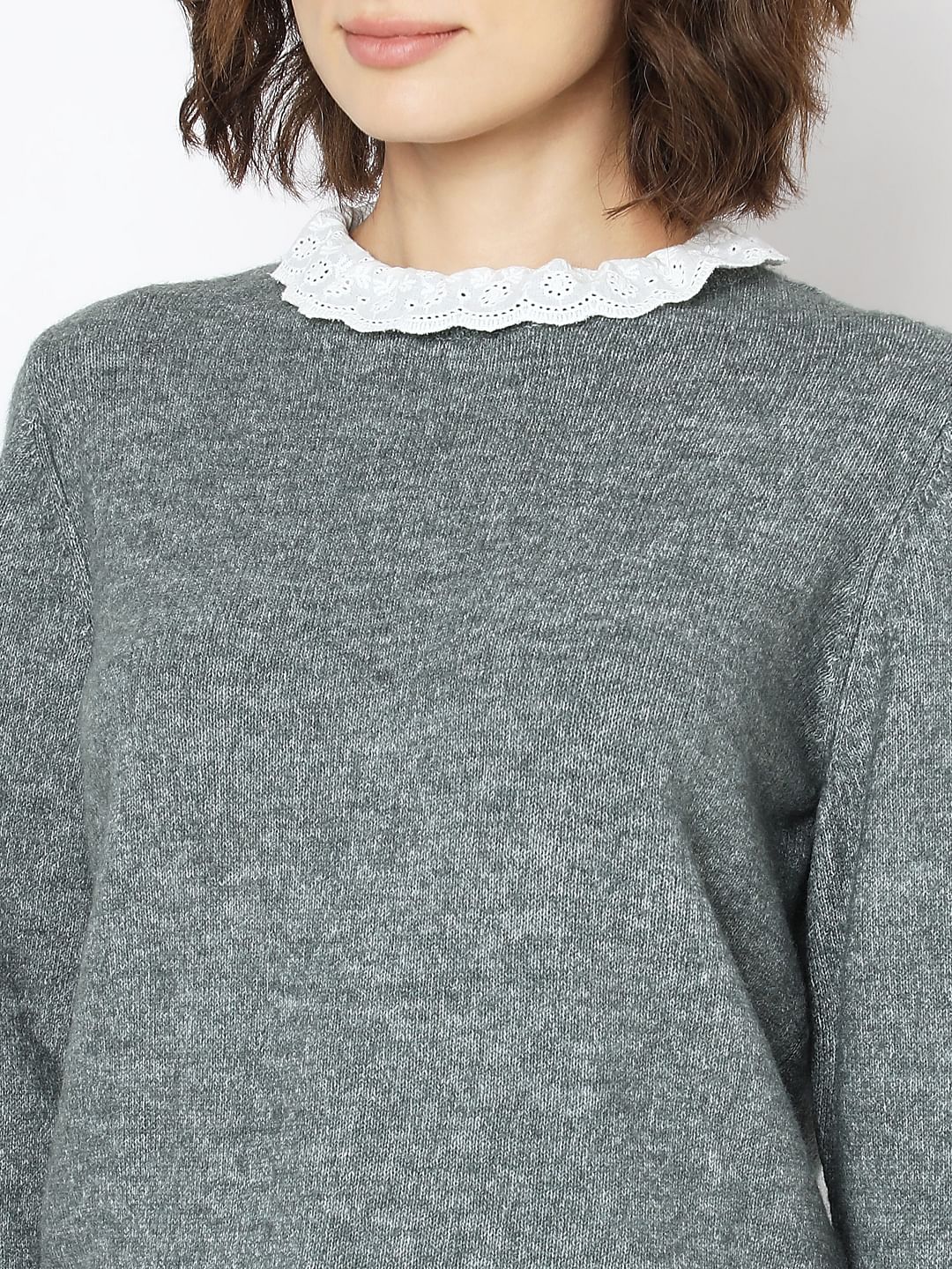 Green Schiffli Lace Collar Pullover - Image 8