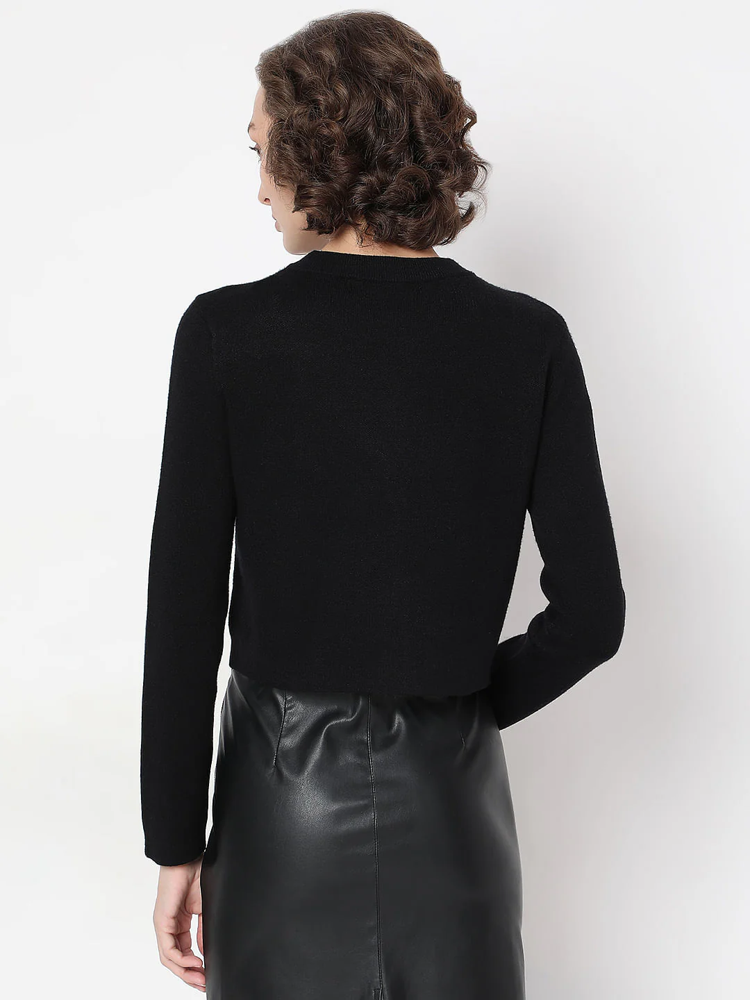 Black With Golden Button Cardigan - Image 4