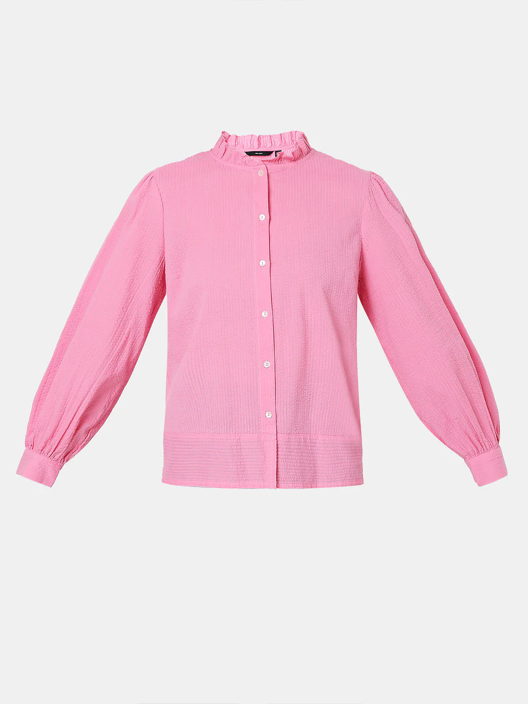 Pink Textured High Neck Shirt - Image 7