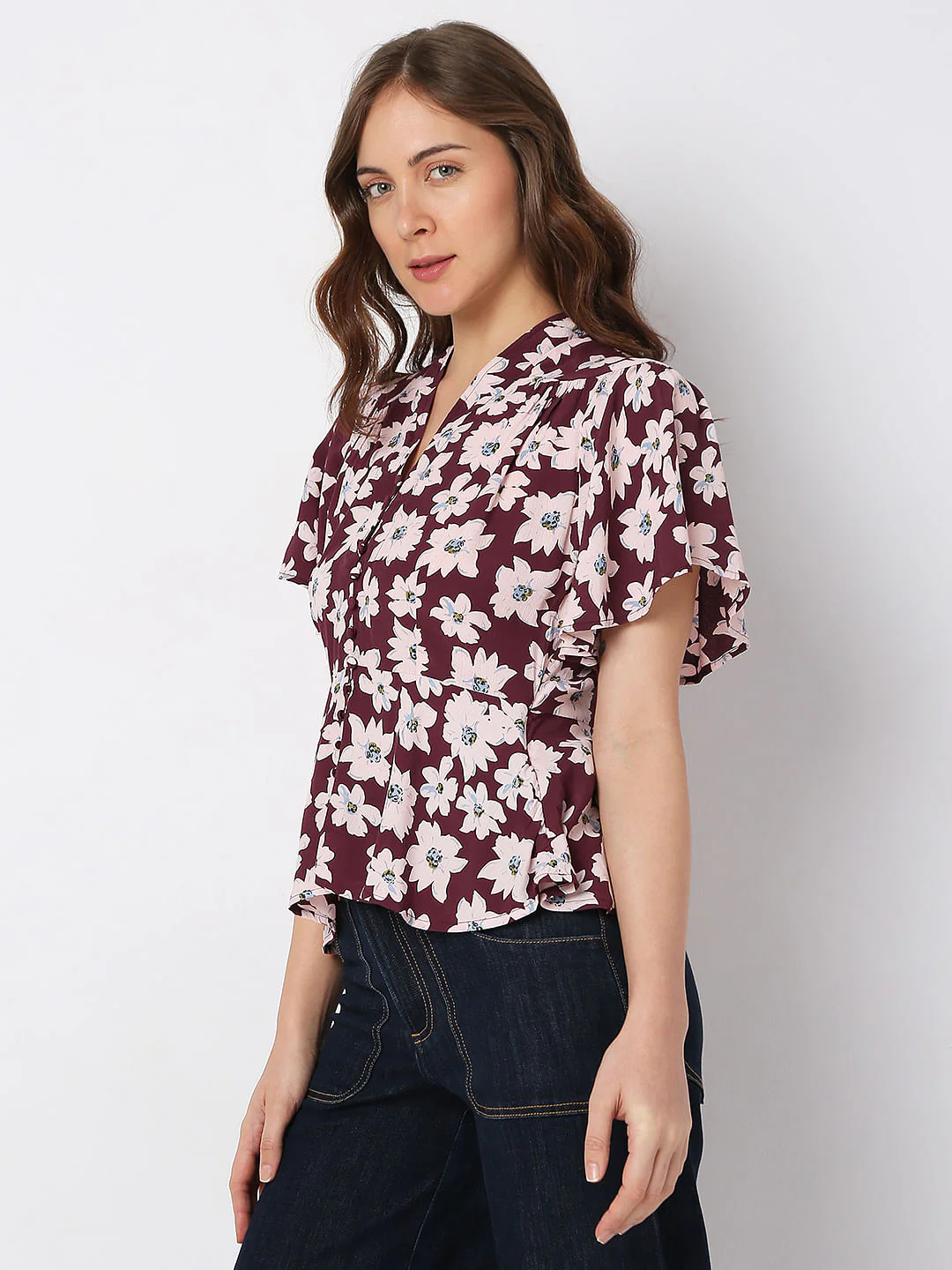 Wine Floral Top - Image 3