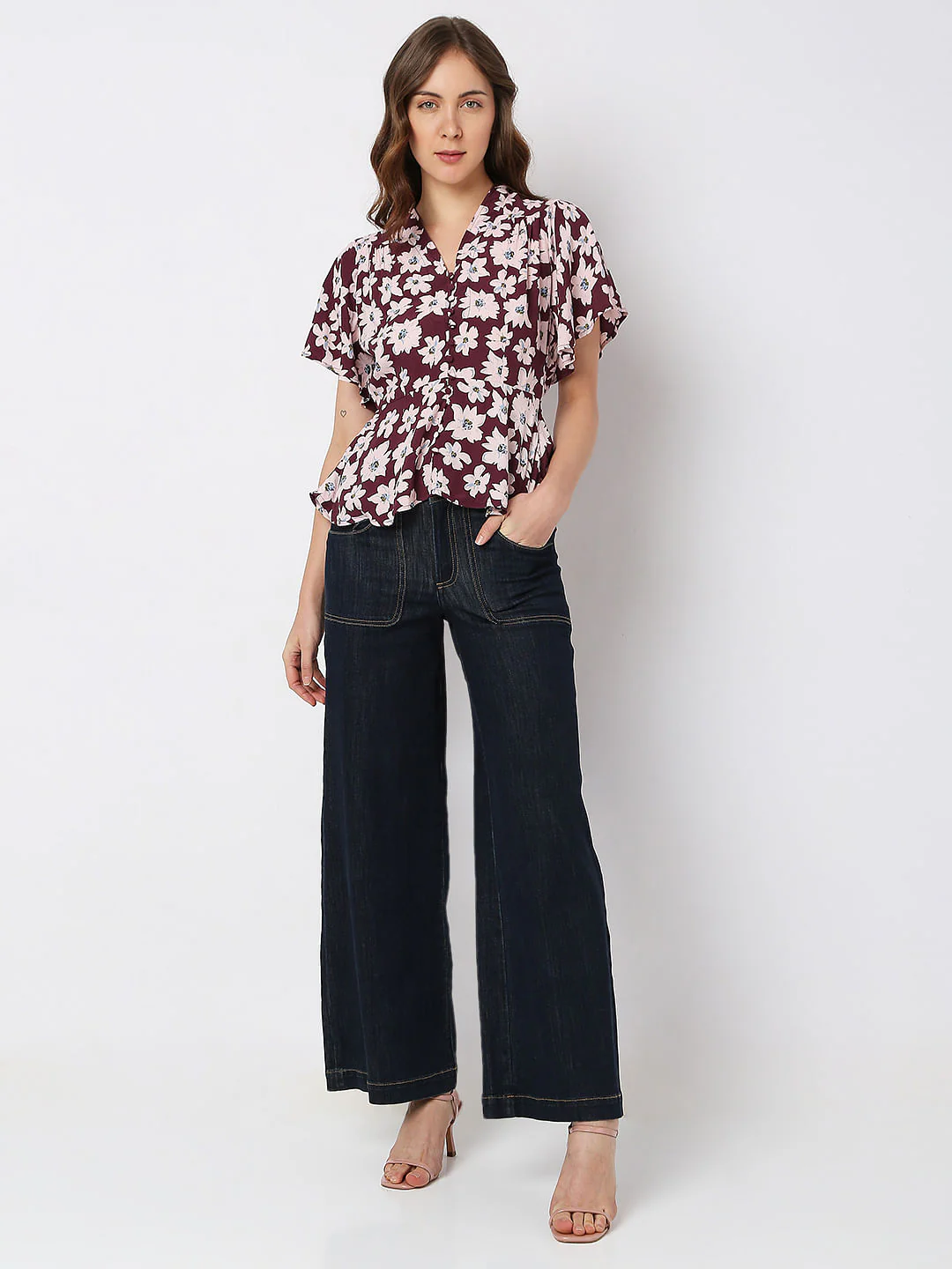 Wine Floral Top - Image 5