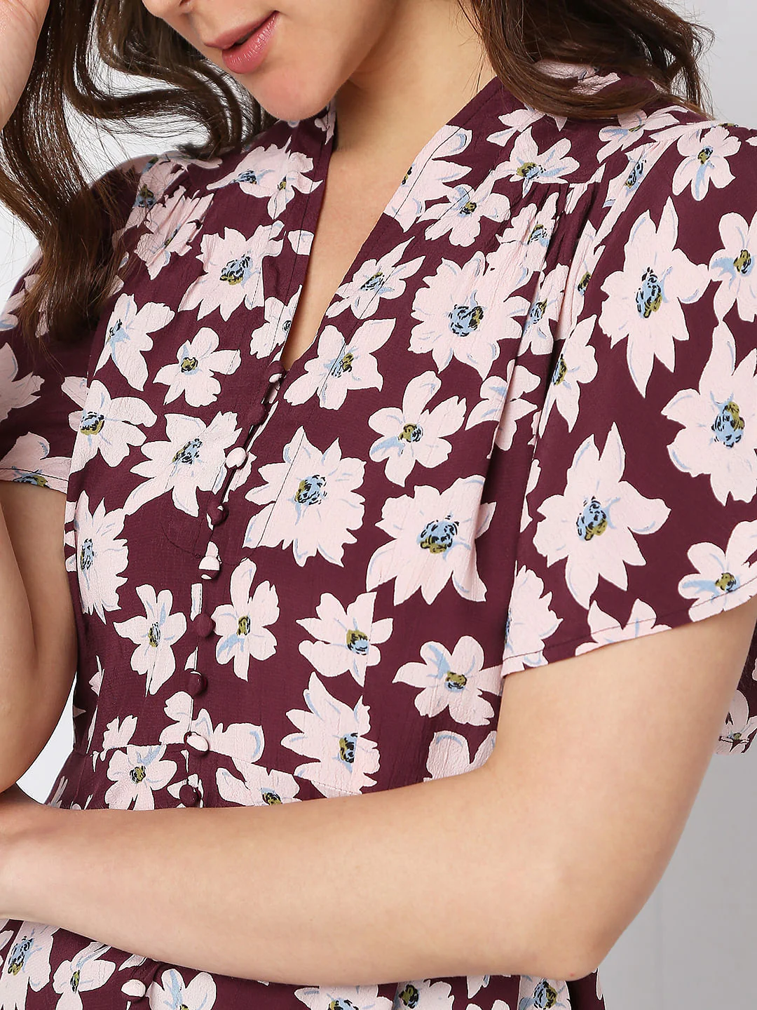 Wine Floral Top - Image 6