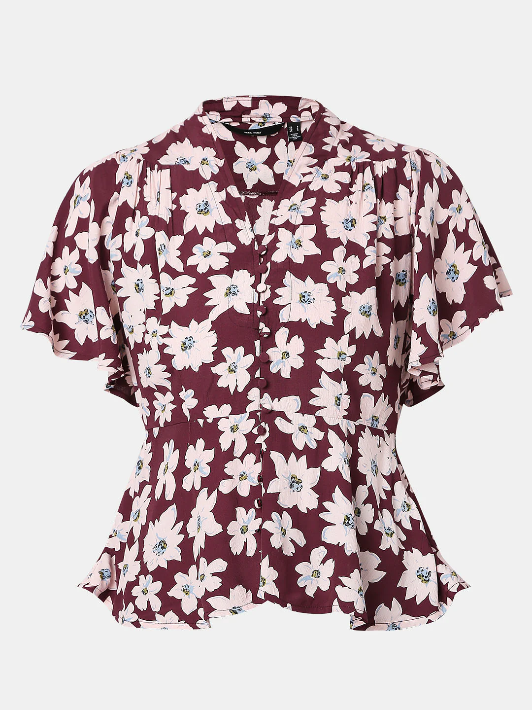 Wine Floral Top - Image 7