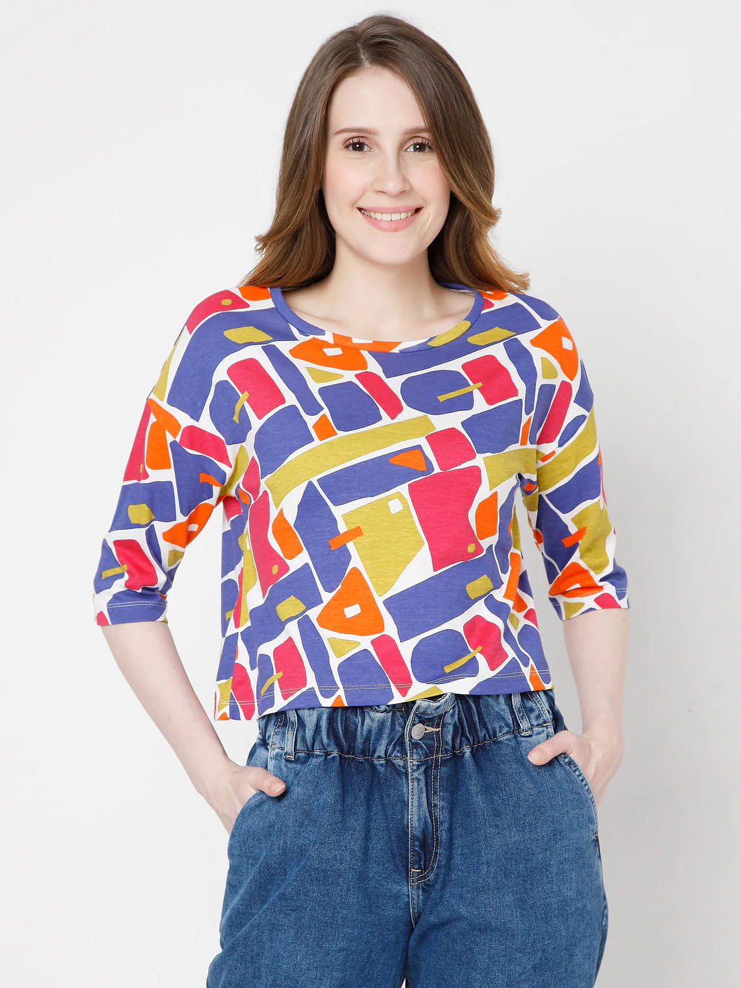 Multi-Coloured Cropped T-Shirt - Image 2